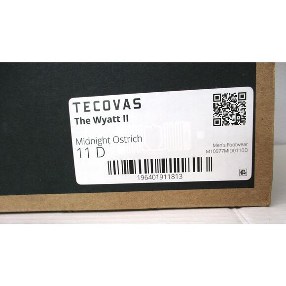 New TECOVAS The Wyatt II Midnight Ostrich Leather Men 11D Western Cowboy Boots - Picture 12 of 12